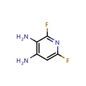 Chemical structure of 2,6-difluoropyridine-3,4-diamine , CAS 60186-25-6, AChemBlock X213947