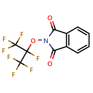 Chemical structure of 2-[(1,1,1,2,3,3,3-heptafluoropropan-2-yl)oxy]-2,3-dihydro-1H-isoindole-1,3-dione , CAS 2719854-89-2, AChemBlock X213956