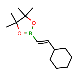 Chemical structure of 2-[(1E)-2-cyclohexylethenyl]-4,4,5,5-tetramethyl-1,3,2-dioxaborolane , CAS 172512-85-5, AChemBlock X213958