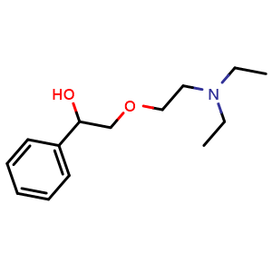 Chemical structure of 2-[2-(diethylamino)ethoxy]-1-phenylethanol , CAS 27078-43-9, AChemBlock X213978