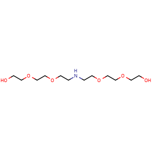 Chemical structure of 2-[2-[2-[2-[2-(2-hydroxyethoxy)ethoxy]ethylamino]ethoxy]ethoxy]ethanol , CAS 25743-12-8, AChemBlock X213980