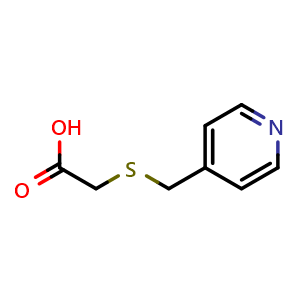 Chemical structure of 2-{[(pyridin-4-yl)methyl]sulfanyl}acetic acid , CAS 52758-87-9, AChemBlock X213992