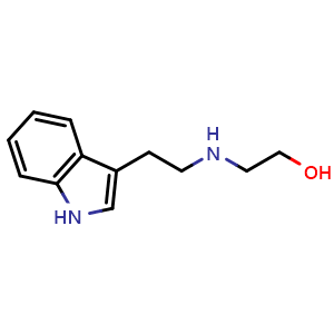 Chemical structure of 2-{[2-(1H-indol-3-yl)ethyl]amino}ethan-1-ol , CAS 37465-61-5, AChemBlock X213995