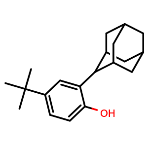 Chemical structure of 2-Adamantyl-4-tert-butylphenol , CAS 29912-44-5, AChemBlock X214007