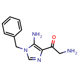Chemical structure of 2-amino-1-(5-amino-1-benzyl-1H-imidazol-4-yl)ethan-1-one , CAS 71222-43-0, AChemBlock X214008