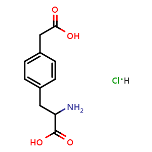 Chemical structure of 2-amino-3-(4-(carboxymethyl)phenyl)propanoic acid hydrochloride , CAS 1803572-24-8, AChemBlock X214020
