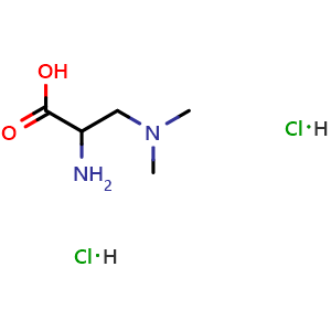 Chemical structure of 2-amino-3-(dimethylamino)propanoic acid dihydrochloride , CAS 34064-27-2, AChemBlock X214023