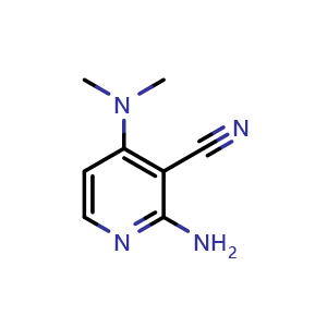 Chemical structure of 2-amino-4-(dimethylamino)nicotinonitrile , CAS 98694-73-6, AChemBlock X214028