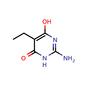 Chemical structure of 2-amino-5-ethyl-6-hydroxypyrimidin-4(3H)-one , CAS 30201-72-0, AChemBlock X214036