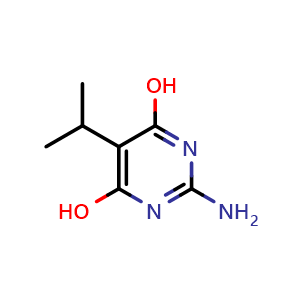 Chemical structure of 2-amino-5-isopropylpyrimidine-4,6-diol , CAS 500161-23-9, AChemBlock X214037
