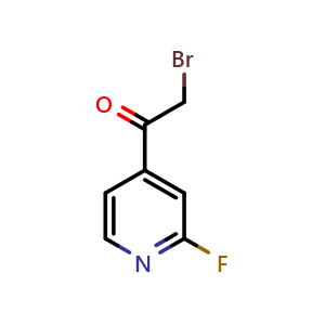 Chemical structure of 2-bromo-1-(2-fluoropyridin-4-yl)ethan-1-one , CAS 1202854-31-6, AChemBlock X214070