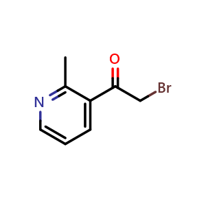 Chemical structure of 2-bromo-1-(2-methylpyridin-3-yl)ethan-1-one , CAS 593270-82-7, AChemBlock X214071