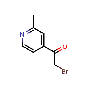 Chemical structure of 2-bromo-1-(2-methylpyridin-4-yl)ethan-1-one , CAS 1187785-48-3, AChemBlock X214072