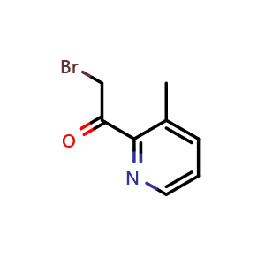 Chemical structure of 2-bromo-1-(3-methylpyridin-2-yl)ethan-1-one , CAS 220270-42-8, AChemBlock X214073