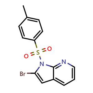 Chemical structure of 2-bromo-1-(4-methylbenzenesulfonyl)-1H-pyrrolo[2,3-b]pyridine , CAS 1198416-32-8, AChemBlock X214074