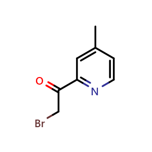 Chemical structure of 2-Bromo-1-(4-methylpyridin-2-yl)ethan-1-one , CAS 759442-78-9, AChemBlock X214075