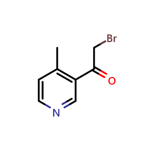 Chemical structure of 2-bromo-1-(4-methylpyridin-3-yl)ethan-1-one , CAS 435271-22-0, AChemBlock X214076