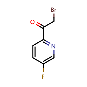 Chemical structure of 2-bromo-1-(5-fluoro-2-pyridyl)ethanone , CAS 1026665-80-4, AChemBlock X214078