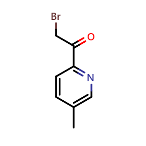Chemical structure of 2-bromo-1-(5-methylpyridin-2-yl)ethan-1-one , CAS 923956-37-0, AChemBlock X214079
