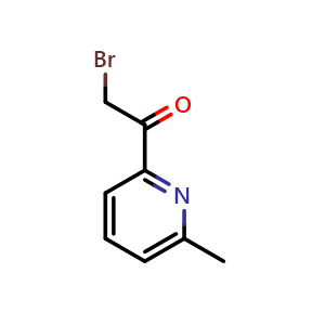 Chemical structure of 2-bromo-1-(6-methylpyridin-2-yl)ethan-1-one , CAS 88625-09-6, AChemBlock X214083