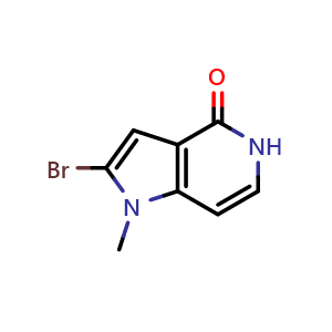 Chemical structure of 2-bromo-1-methyl-5H-pyrrolo[3,2-c]pyridin-4-one , CAS 1369353-41-2, AChemBlock X214088