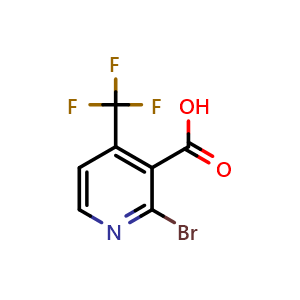 Chemical structure of 2-bromo-4-(trifluoromethyl)pyridine-3-carboxylic acid , CAS 749875-15-8, AChemBlock X214096
