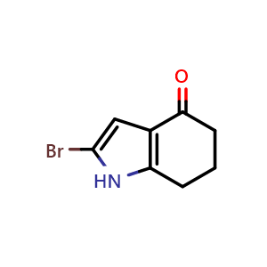 Chemical structure of 2-bromo-4,5,6,7-tetrahydro-1H-indol-4-one , CAS 27784-79-8, AChemBlock X214097