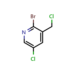 Chemical structure of 2-bromo-5-chloro-3-(chloromethyl)pyridine , CAS 1227588-48-8, AChemBlock X214111