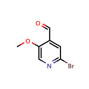 Chemical structure of 2-Bromo-5-methoxy-pyridine-4-carbaldehyde , CAS 1256785-15-5, AChemBlock X214120