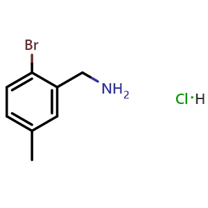 Chemical structure of 2-bromo-5-methylbenzylamine hydrochloride , CAS 1955541-08-8, AChemBlock X214122