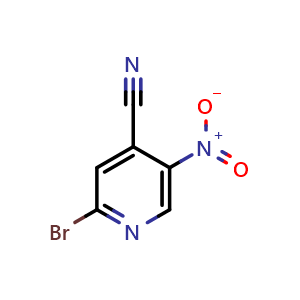 Chemical structure of 2-bromo-5-nitroisonicotinonitrile , CAS 1806853-84-8, AChemBlock X214123