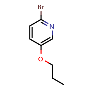 Chemical structure of 2-bromo-5-propoxypyridine , CAS 1144110-15-5, AChemBlock X214124