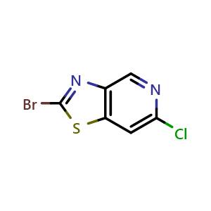 Chemical structure of 2-bromo-6-chloro-[1,3]thiazolo[4,5-c]pyridine , CAS 1206250-70-5, AChemBlock X214130