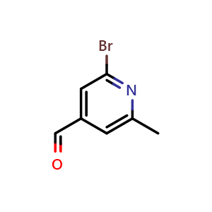 Chemical structure of 2-bromo-6-methylpyridine-4-carbaldehyde , CAS 1060805-89-1, AChemBlock X214134