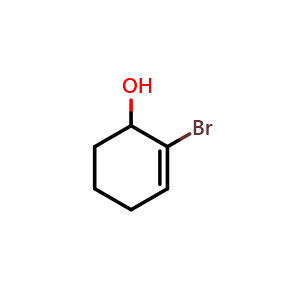 Chemical structure of 2-bromocyclohex-2-en-1-ol , CAS 61426-49-1, AChemBlock X214138