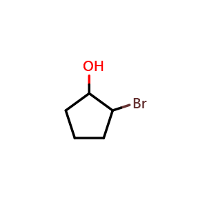 Chemical structure of 2-bromocyclopentan-1-ol , CAS 74305-04-7, AChemBlock X214139