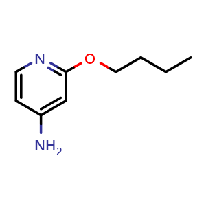 Chemical structure of 2-butoxypyridin-4-amine , CAS 868997-84-6, AChemBlock X214143