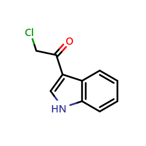 Chemical structure of 2-chloro-1-(1H-indol-3-yl)ethan-1-one , CAS 28755-03-5, AChemBlock X214148