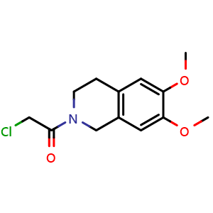 Chemical structure of 2-chloro-1-(6,7-dimethoxy-1,2,3,4-tetrahydroisoquinolin-2-yl)ethan-1-one , CAS 111631-72-2, AChemBlock X214150