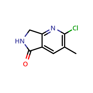 Chemical structure of 2-chloro-3-methyl-6,7-dihydropyrrolo[3,4-b]pyridin-5-one , CAS 1823921-16-9, AChemBlock X214157