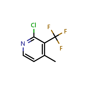 Chemical structure of 2-chloro-4-methyl-3-(trifluoromethyl)pyridine , CAS 1643463-02-8, AChemBlock X214167