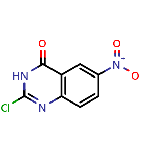 Chemical structure of 2-Chloro-6-nitroquinazolin-4(3H)-one , CAS 80195-33-1, AChemBlock X214193