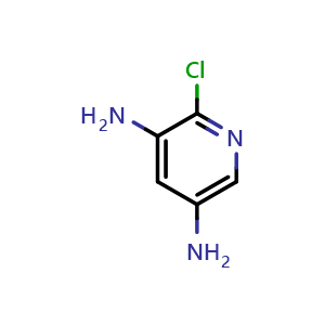Chemical structure of 2-chloropyridine-3,5-diamine , CAS 5632-81-5, AChemBlock X214210