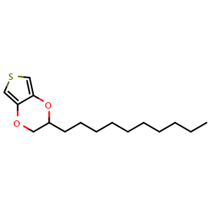 Chemical structure of 2-decyl-2H,3H-thieno[3,4-b][1,4]dioxine , CAS 126213-55-6, AChemBlock X214224