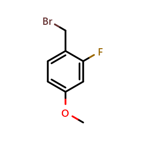 Chemical structure of 2-fluoro-4-methoxybenzyl bromide , CAS 54788-19-1, AChemBlock X214242