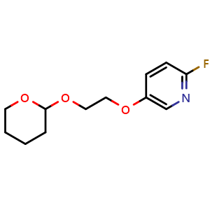 Chemical structure of 2-fluoro-5-(2-tetrahydropyran-2-yloxyethoxy)pyridine , CAS 1610802-53-3, AChemBlock X214243