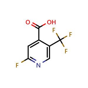 Chemical structure of 2-fluoro-5-(trifluoromethyl)pyridine-4-carboxylic acid , CAS 1227574-99-3, AChemBlock X214244