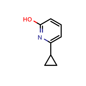 Chemical structure of 2-hydroxy-6-(cyclopropyl)pyridine , CAS 846551-99-3, AChemBlock X214265