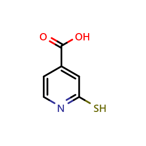 Chemical structure of 2-mercaptopyridine-4-carboxylic acid , CAS 18616-05-2, AChemBlock X214276