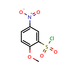 Chemical structure of 2-methoxy-5-nitro-benzenesulfonylchloride , CAS 81118-92-5, AChemBlock X214284